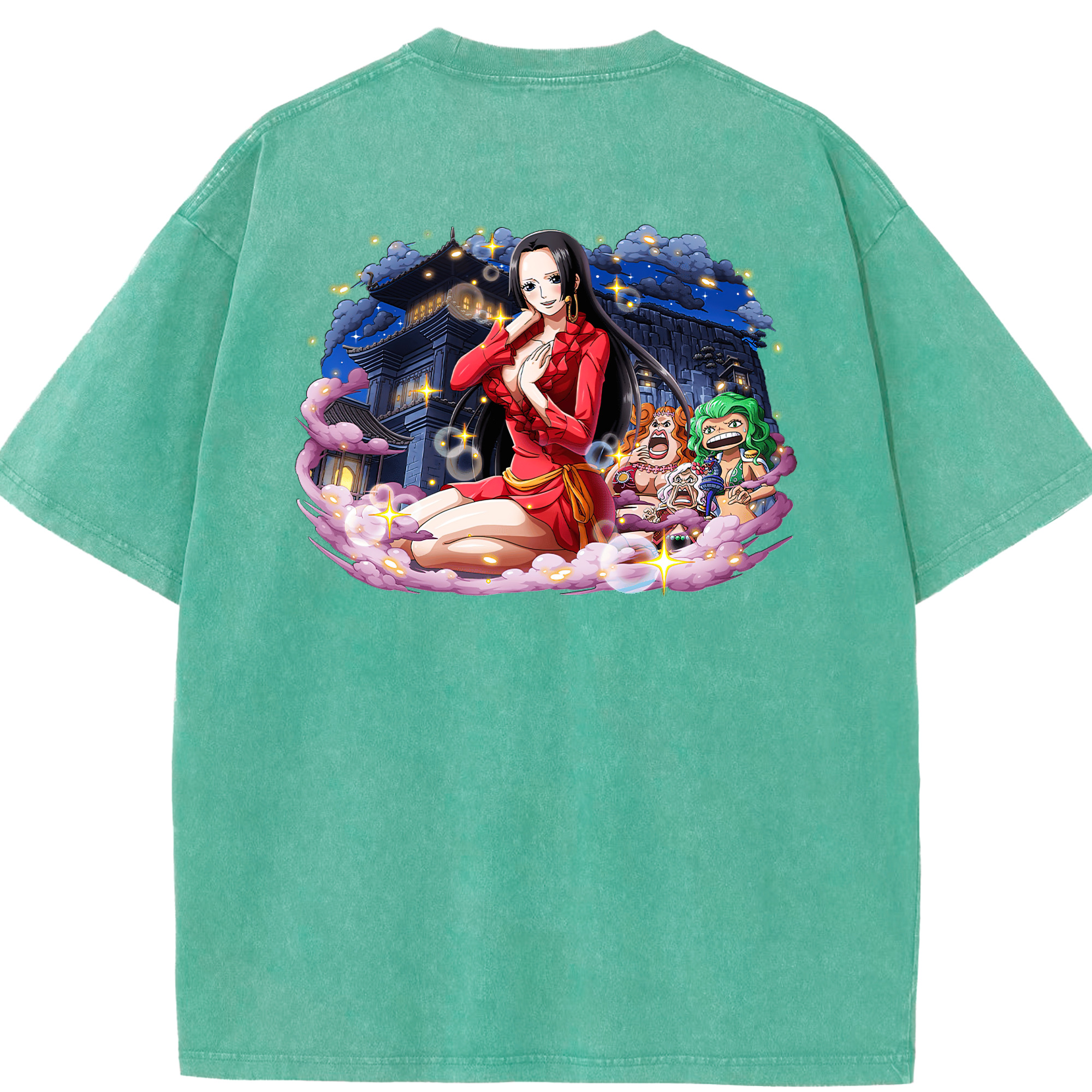 ワンピース ボア・ハンコック ONE PIECE Boa·Hancock 綿100% ヴィンテージ風 半袖Tシャツ（背面プリント）